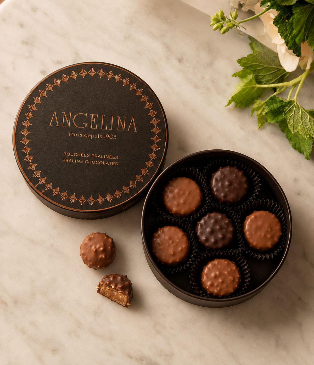 Bouchées pralinées noir et lait
